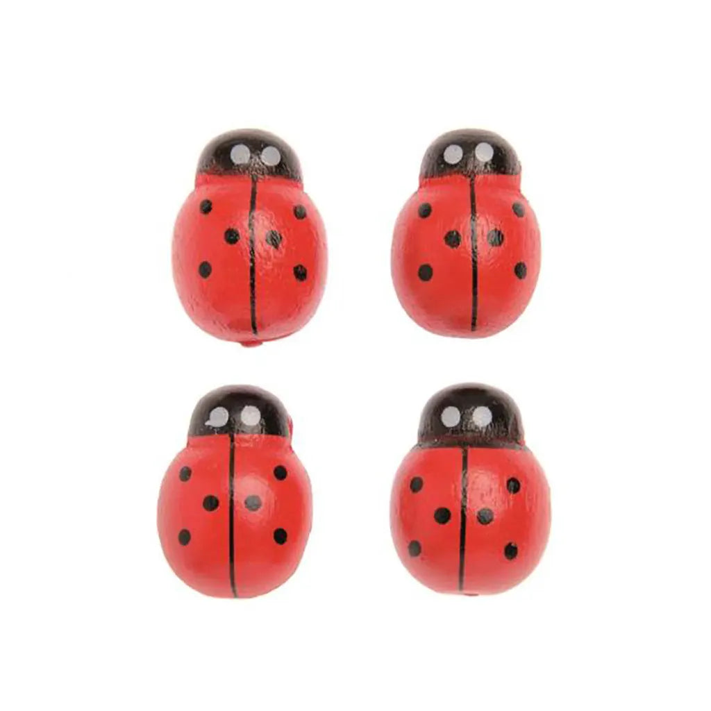 Wood Ladybirds 22pcs Mini 12X10mm