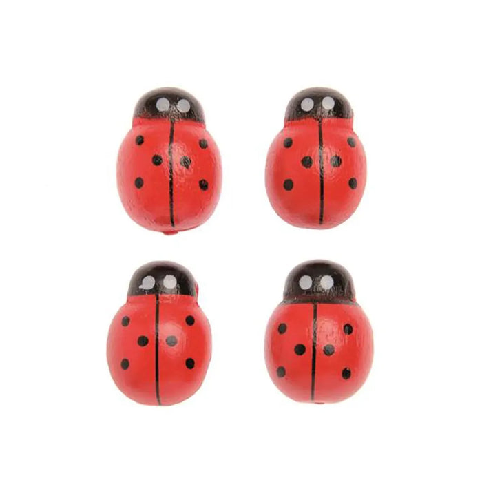 Wood Ladybirds 22pcs Mini 12X10mm