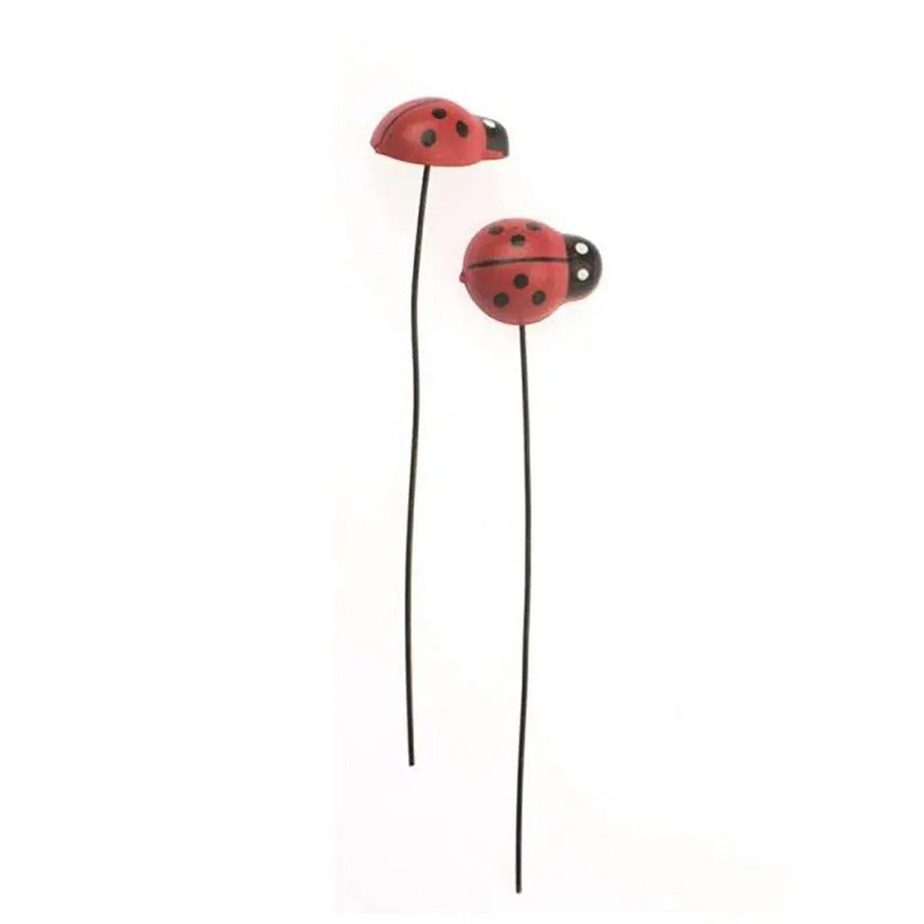 Wooden Ladybirds with Wire 24pcs 0.8X1.3X0.5cm