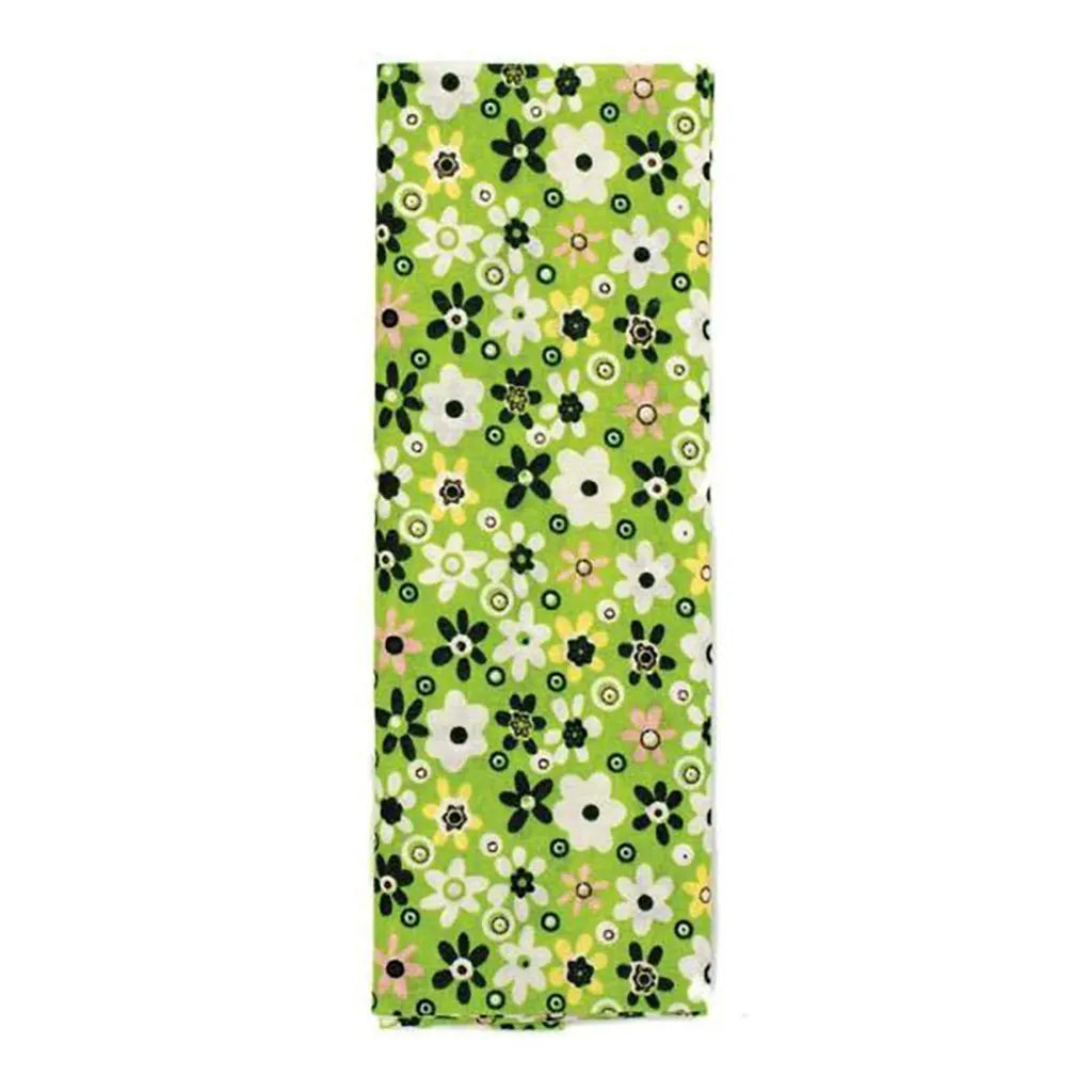 Fabric Piece 100X150cm, Green Flowers