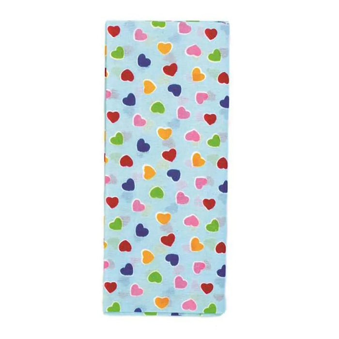 Fabric Piece 100X150cm, Blue with Hearts
