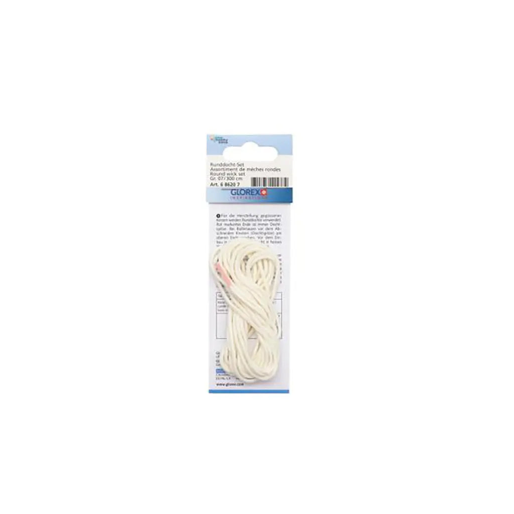 Round Wick Size 07 30 - 50mm for Candles / 3m