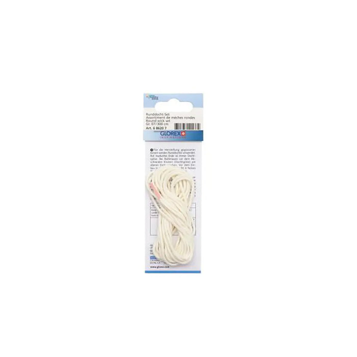 Round Wick Size 07 30 - 50mm for Candles / 3m