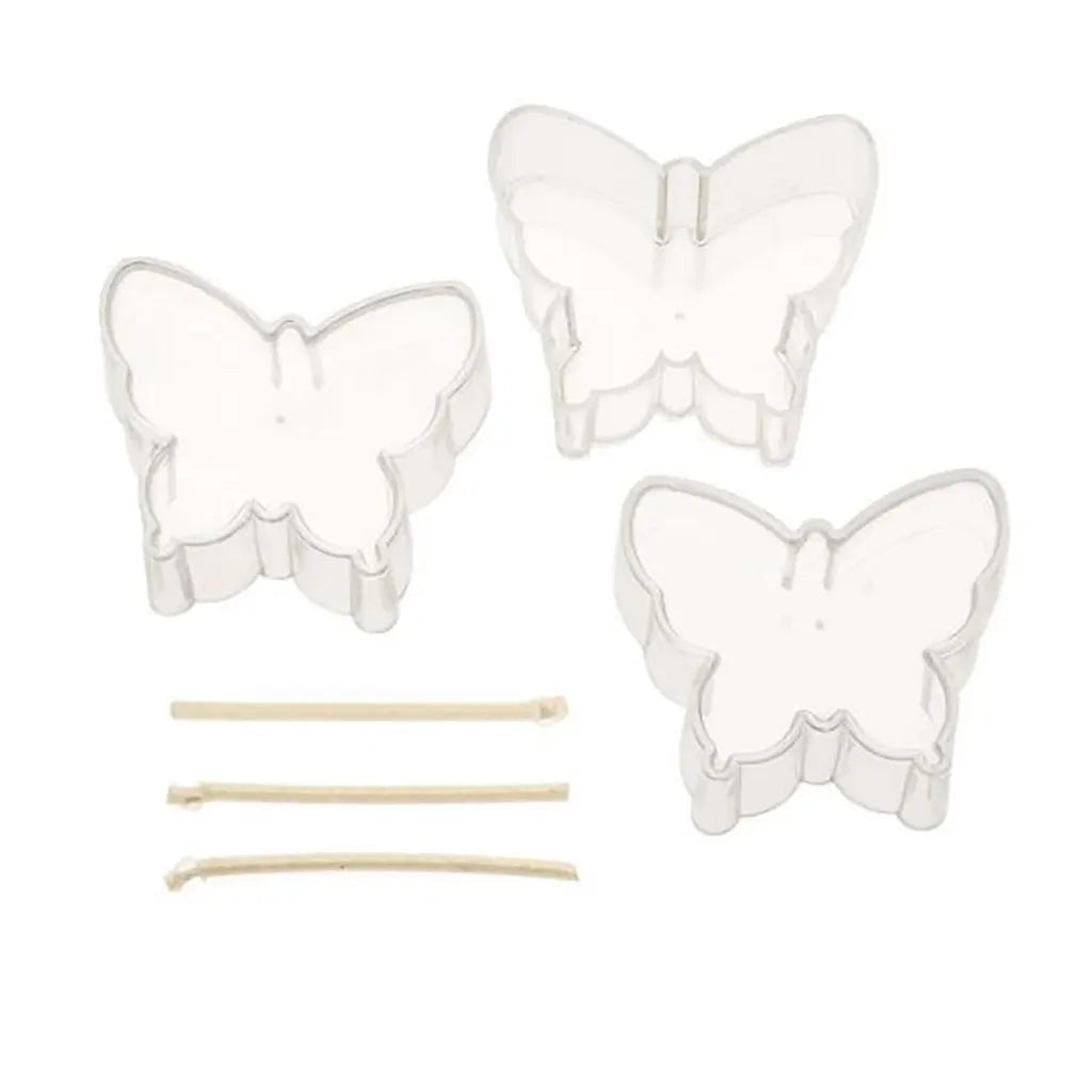 Candle Mould Butterfly 3pcs 50x40x20mm with Wick