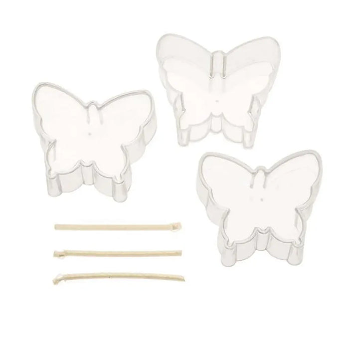 Candle Mould Butterfly 3pcs 50x40x20mm with Wick
