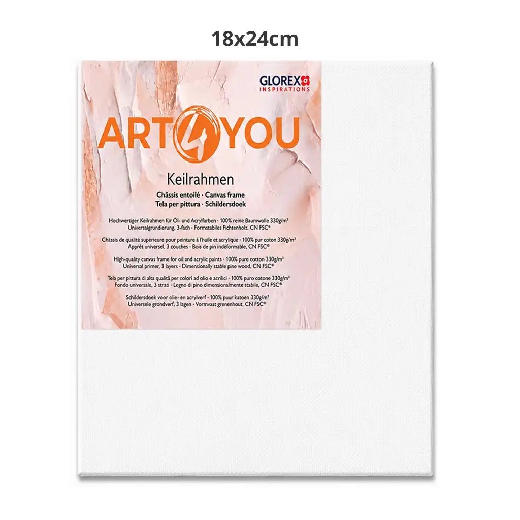 Glorex ART4YOU Canvas Frame 1.7cm 330g/M2 Pine 10x10cm