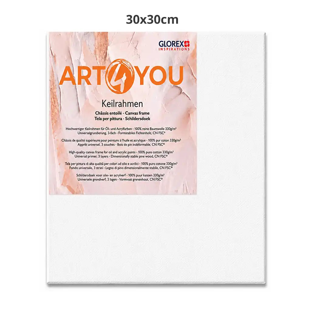 Glorex ART4YOU Canvas Frame 1.7cm 330g/M2 Pine 30x30cm