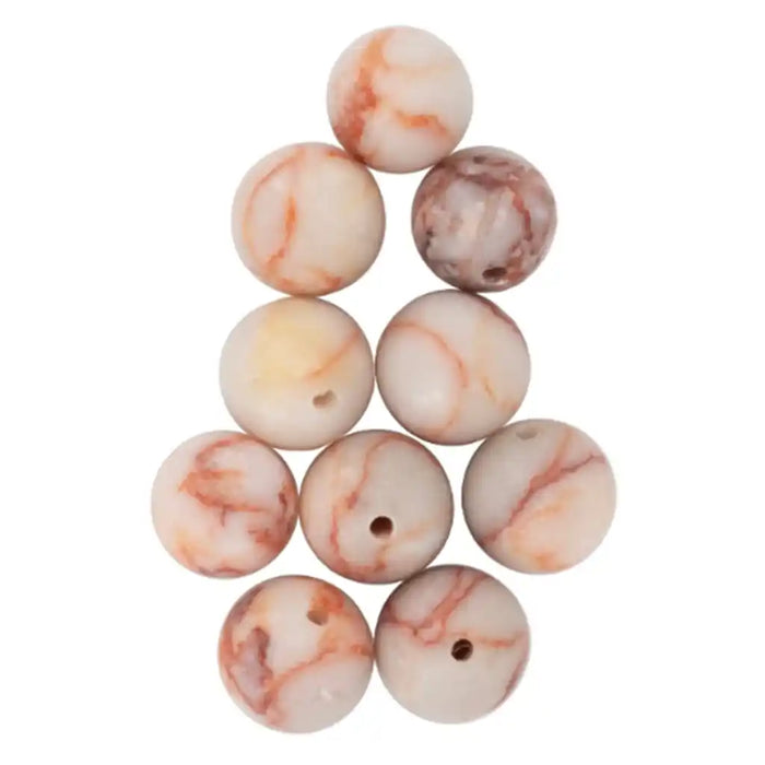 Natural Stones 8mm 10pcs, Red Picasso Jasper