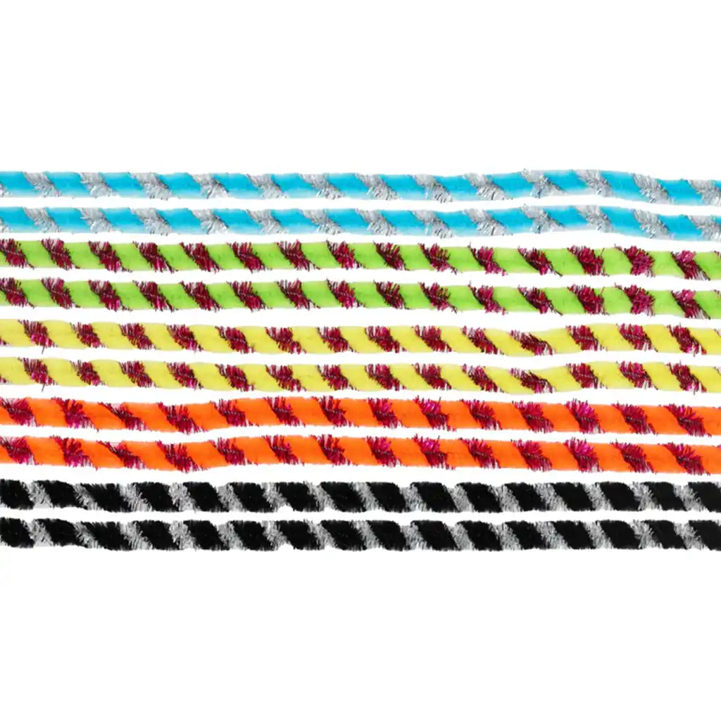 Pipe Cleaners 10pcs Assorted, Bicolour Twisted Metallic