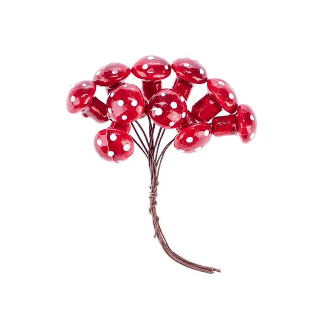 Deco Mushrooms Red 1 Bunch 1.6X2cm