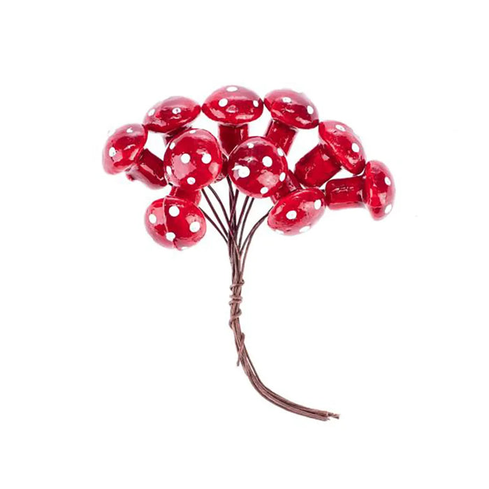 Deco Mushrooms Red 1 Bunch 1.6X2cm