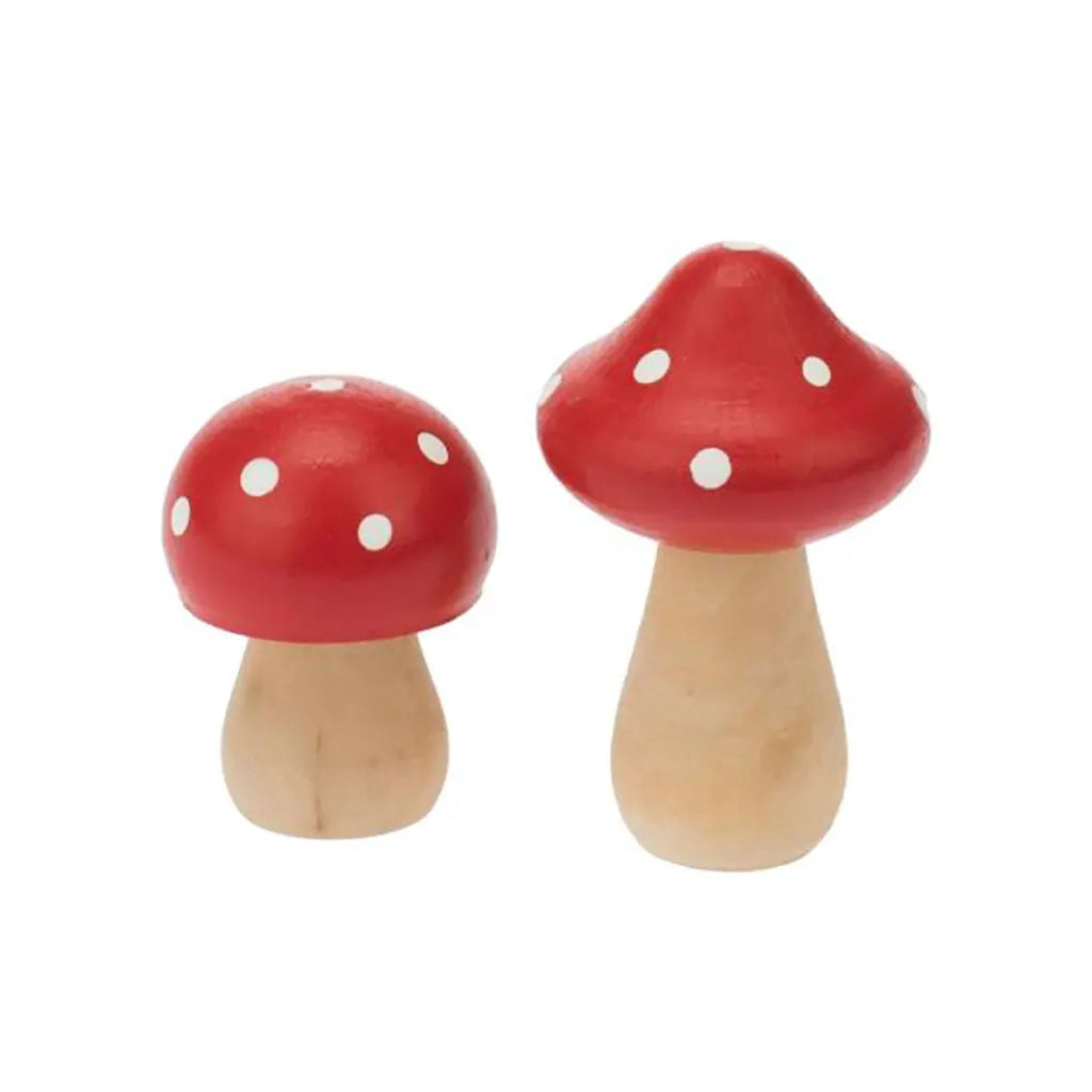 Wooden Toadstool 4.5x3cm 2pcs