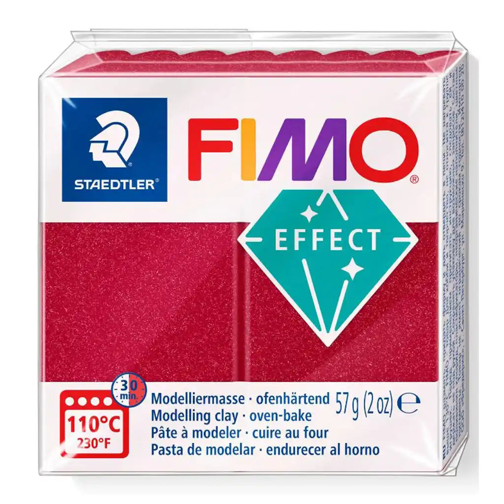 Fimo Soft Effect 57g, Mettalic Rubin Red