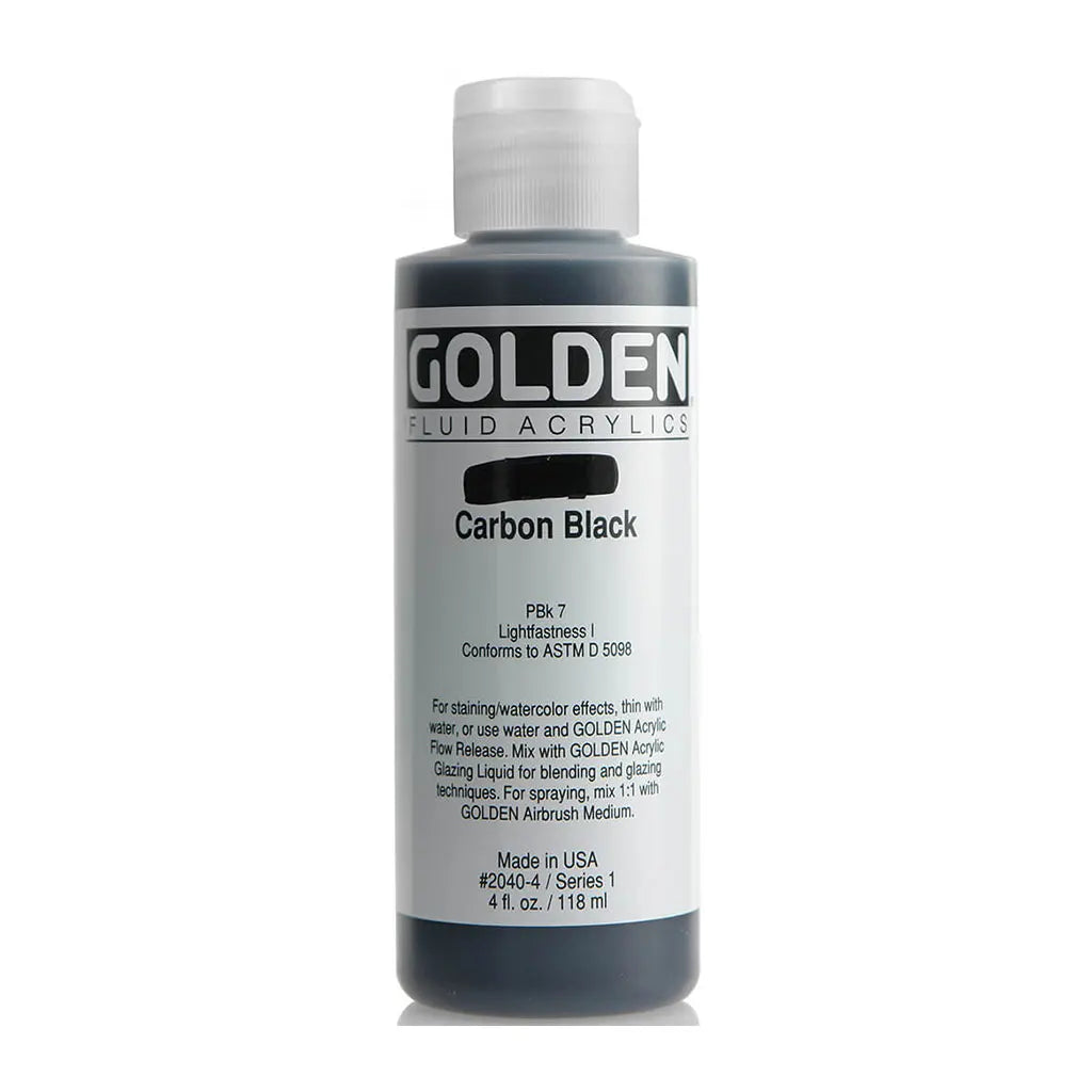 Golden Fluid Acrylic 4oz Carbon Black S1
