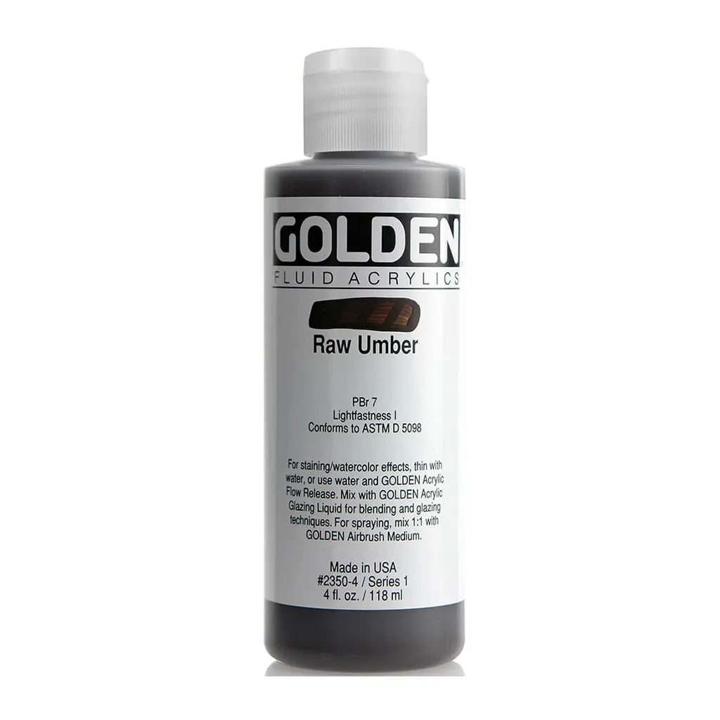 Golden Fluid Acrylic 4oz Raw Umber S1