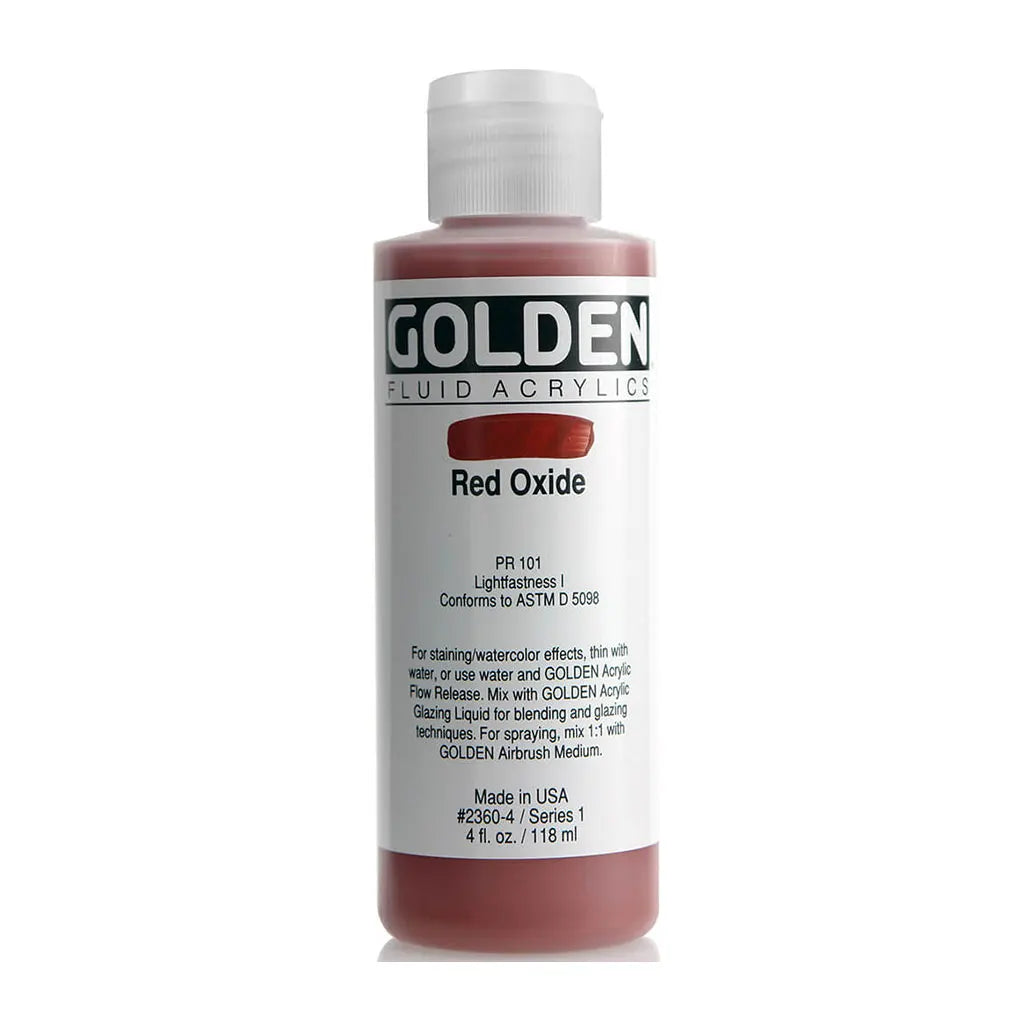 Golden Fluid Acrylic 4oz Red Oxide S1