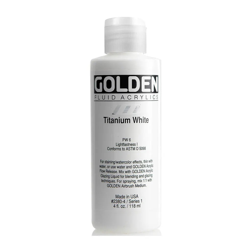 Golden Fluid Acrylic 4oz Titanium White S1