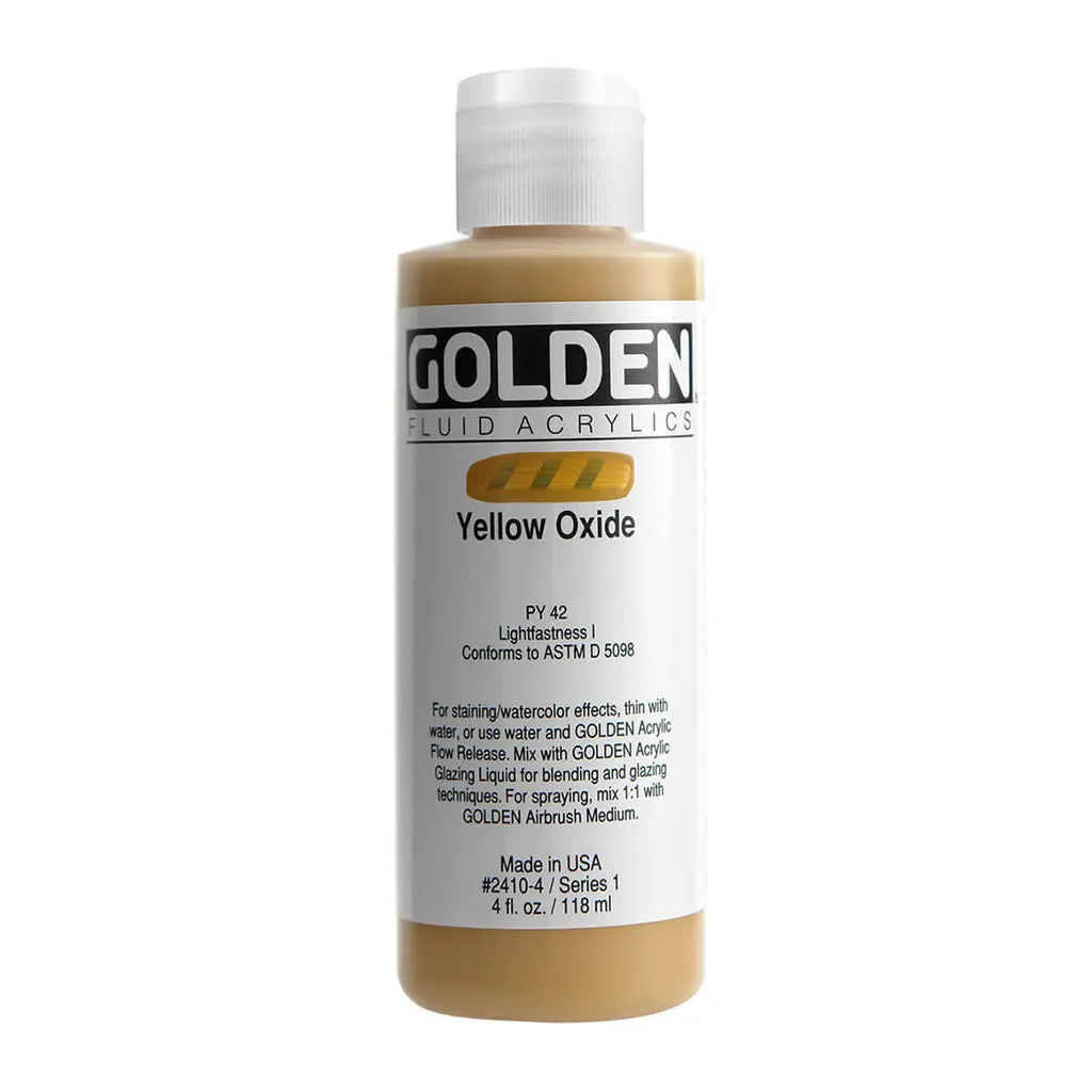 Golden Fluid Acrylic 4oz Yellow Oxide S1