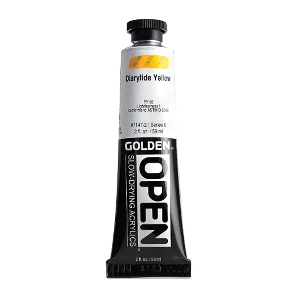 Golden OPEN Slow-Drying Acrylic Paint 2oz Diarylide Yellow S6