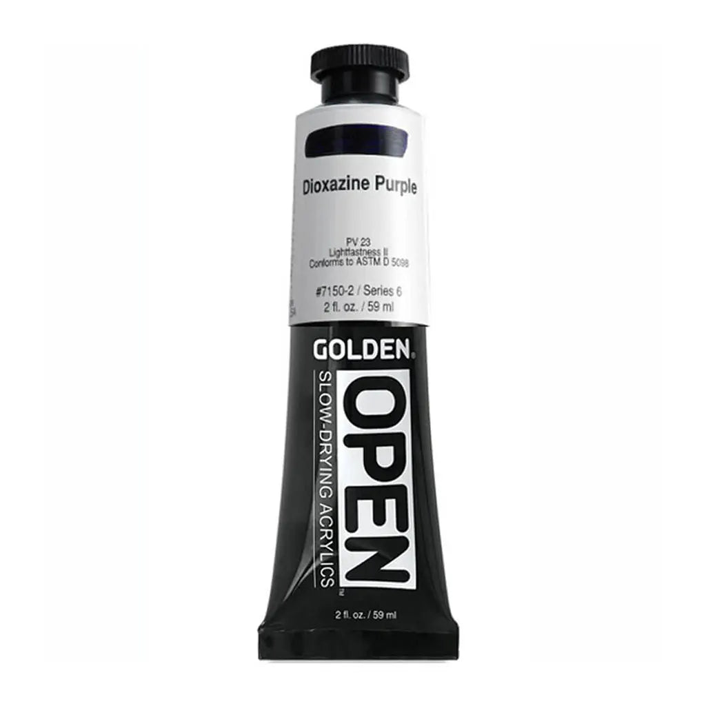 Golden OPEN Slow-Drying Acrylic Paint 2oz Dioxazine Purple S6
