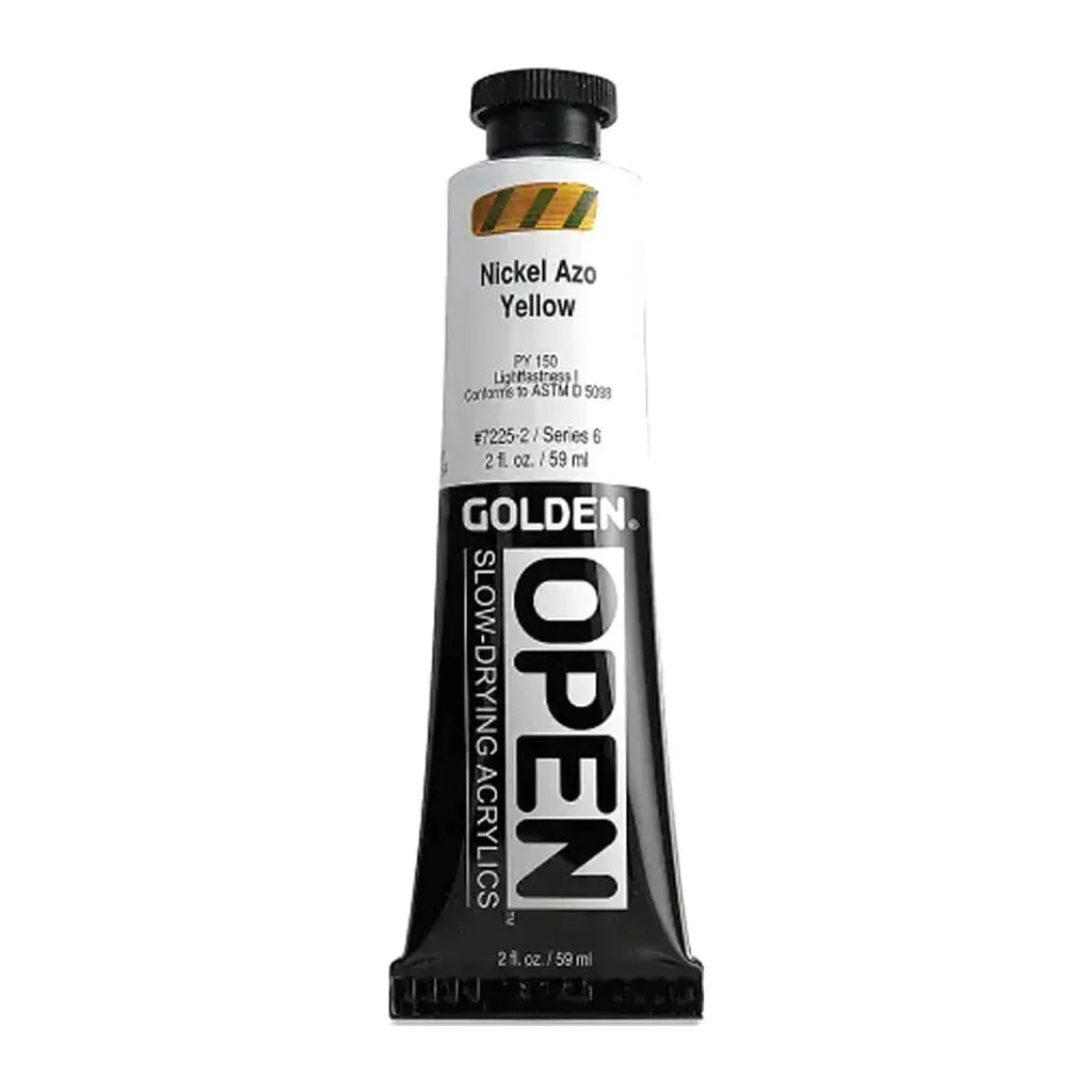 Golden OPEN Slow-Drying Acrylic Paint 2oz Nickel Azo Yellow S6