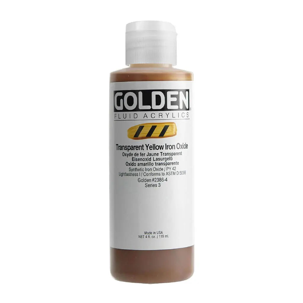 Golden Fluid Acrylic 4oz Transparent Yellow Iron Oxide S3