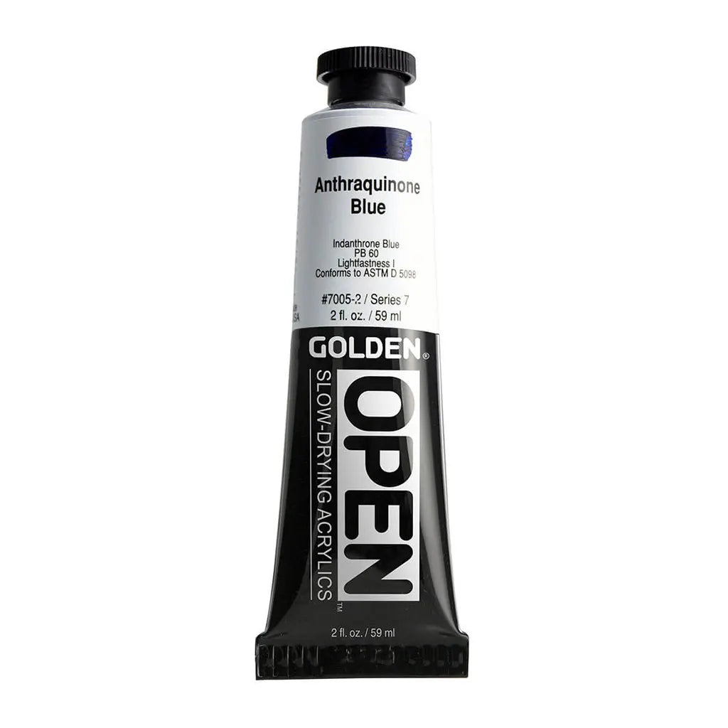 Golden OPEN Slow-Drying Acrylic Paint 2oz Anthraquinone Blue S7