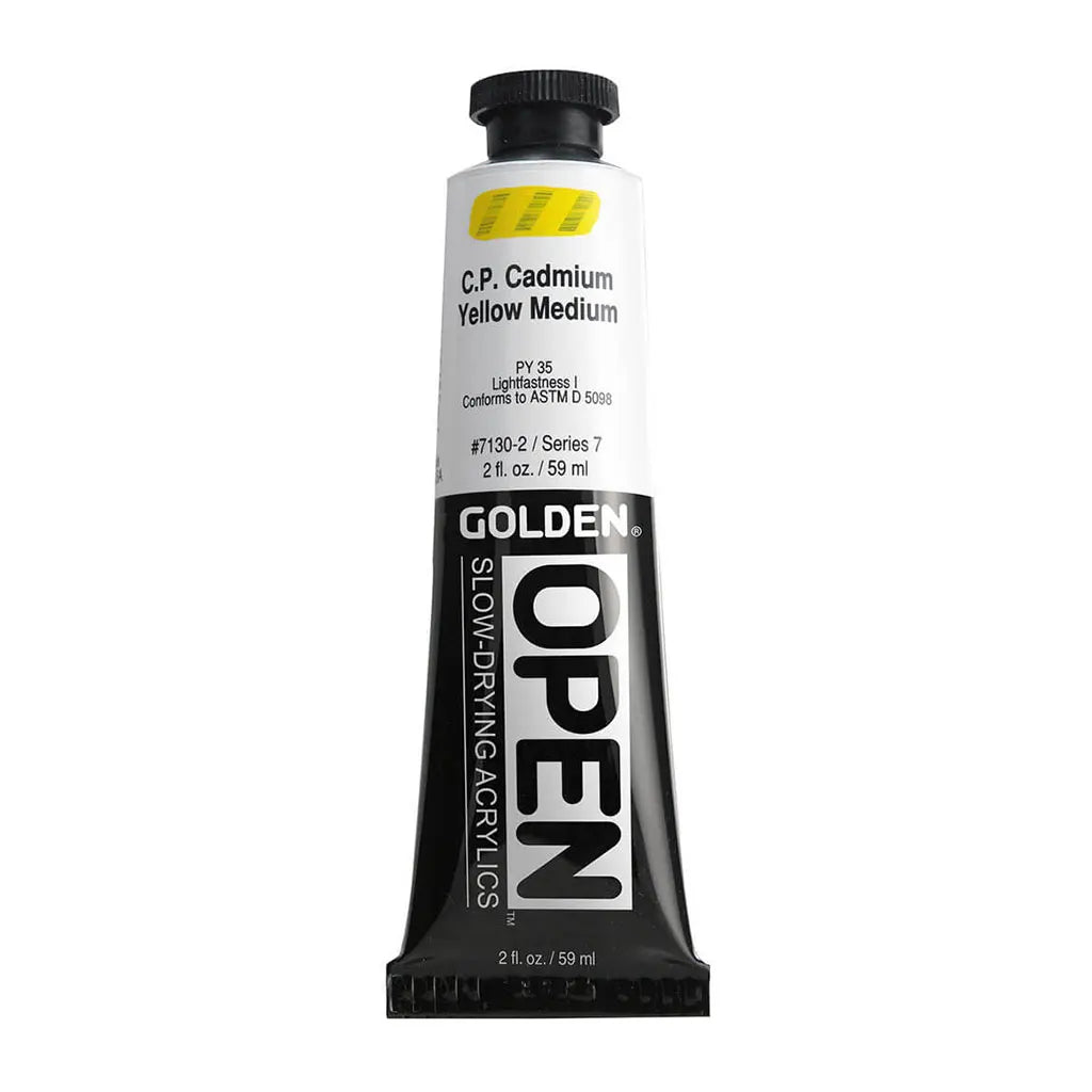 Golden OPEN Slow-Drying Acrylic Paint 2oz Cadmium Yellow Medium S7