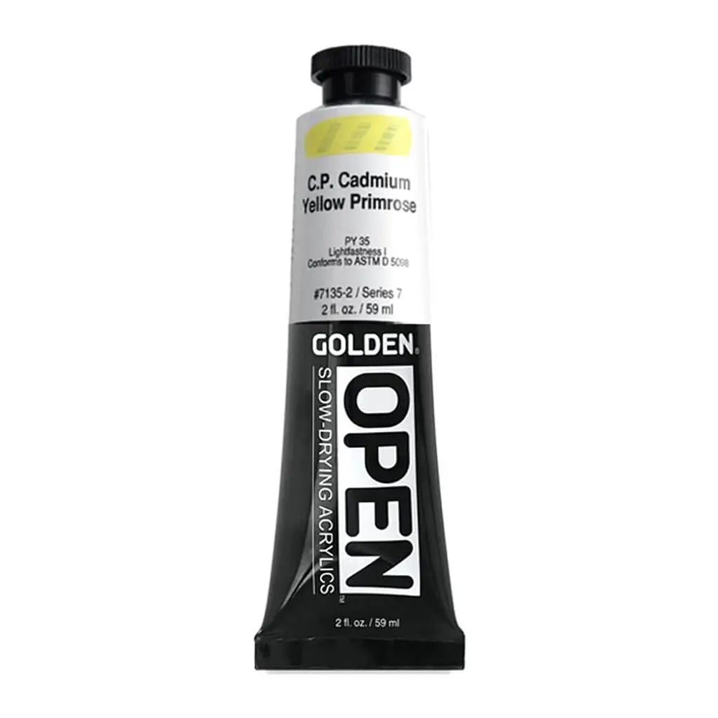 Golden OPEN Slow-Drying Acrylic Paint 2oz Cadmium Yellow Primrose S7
