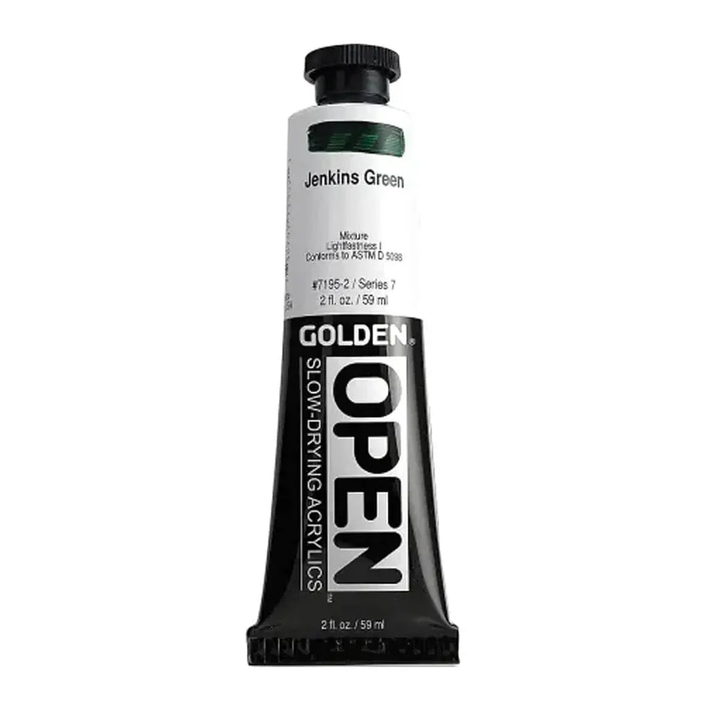 Golden OPEN Slow-Drying Acrylic Paint 2oz Jenkins Green S7
