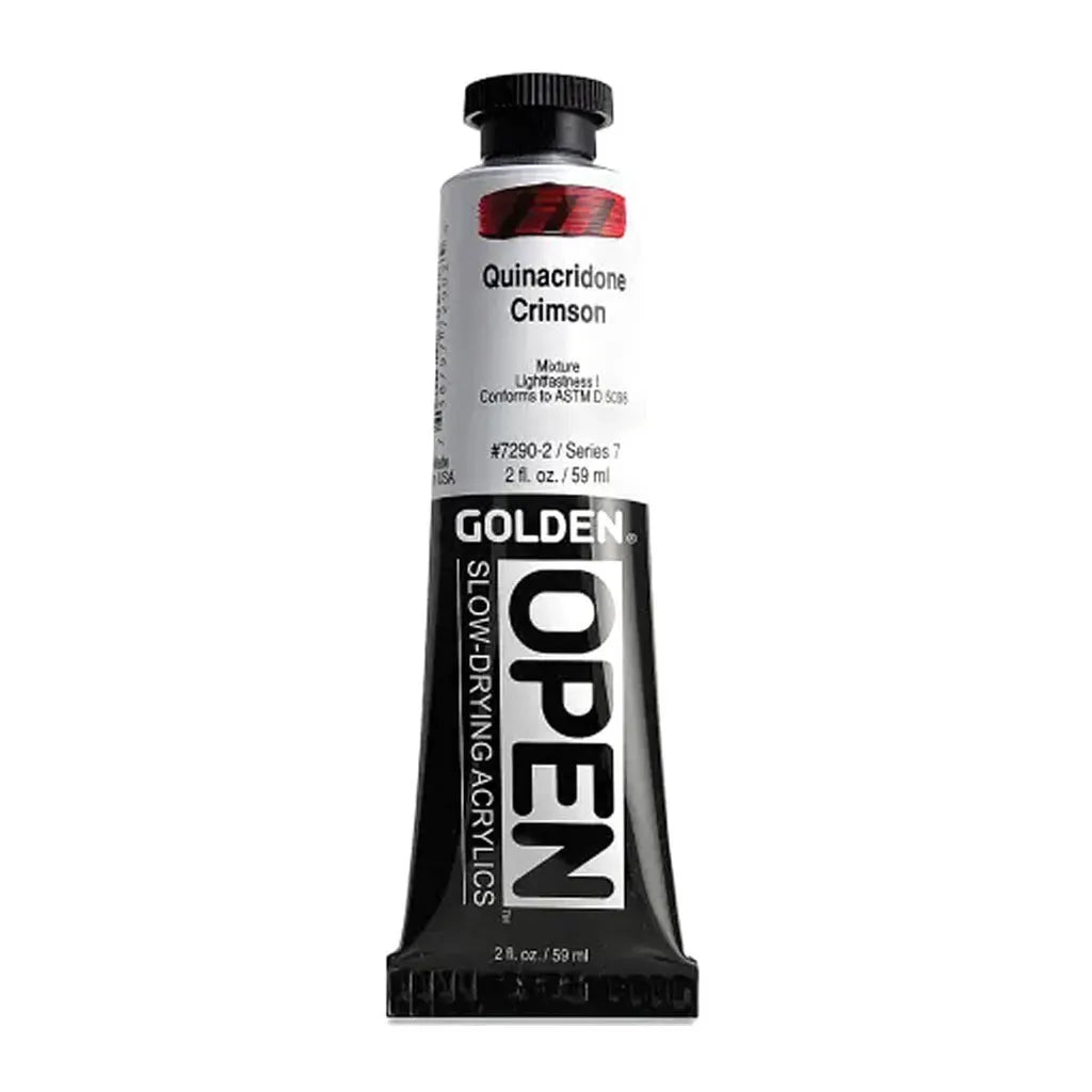 Golden OPEN Slow-Drying Acrylic Paint 2oz Quinacridone Crimson S7