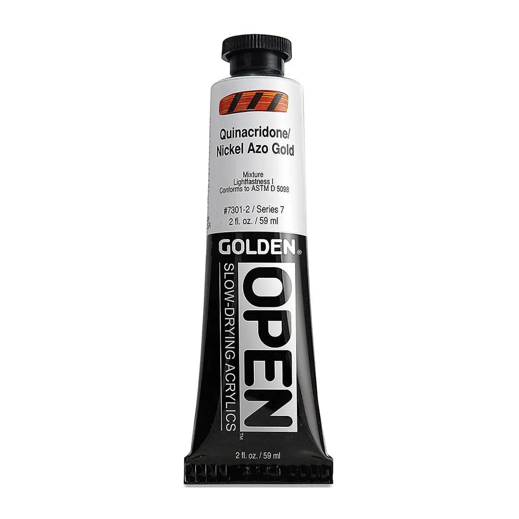 Golden OPEN Slow-Drying Acrylic Paint 2oz Quinacridone/Nickel Azo Gold S7