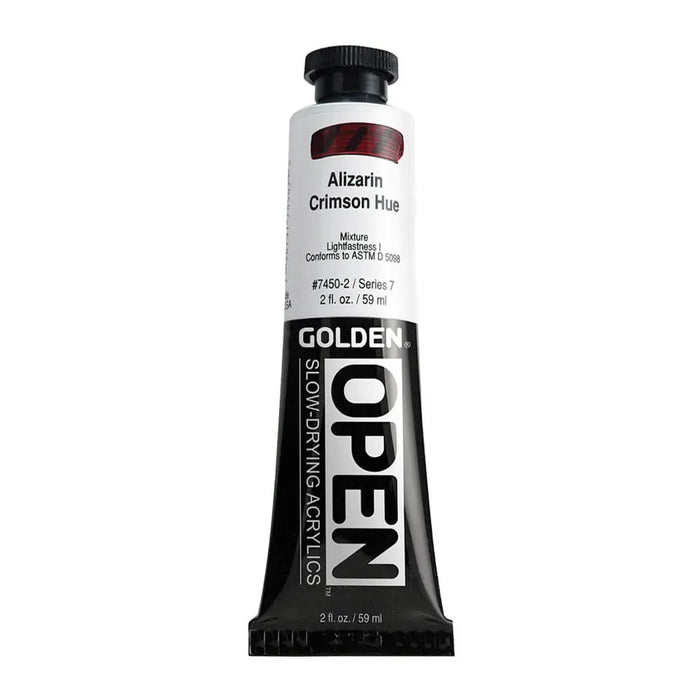 Golden OPEN Slow-Drying Acrylic Paint 2oz Alizarin Crimson Hue S7