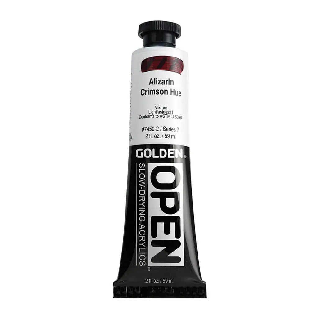 Golden OPEN Slow-Drying Acrylic Paint 2oz Alizarin Crimson Hue S7