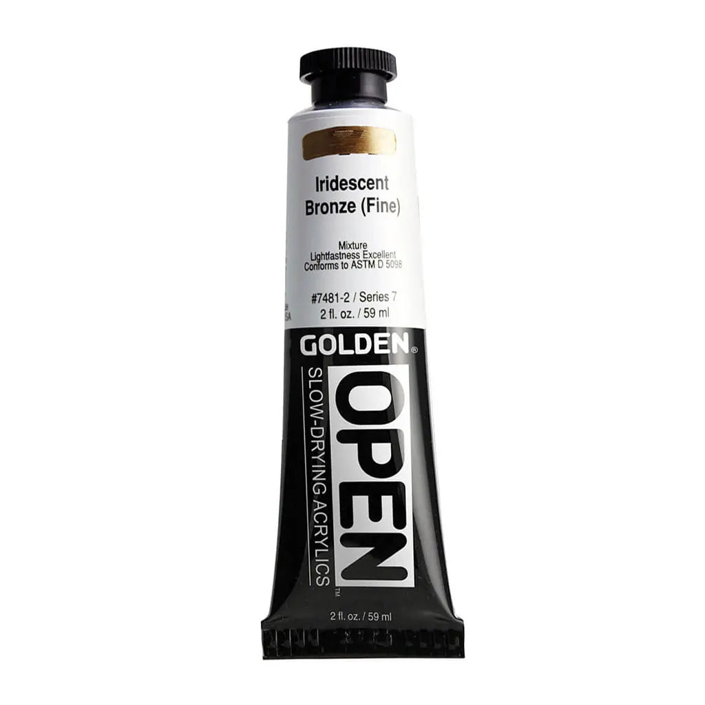 Golden OPEN Slow-Drying Acrylic Paint 2oz Iridescent Bronze (Fine) S7