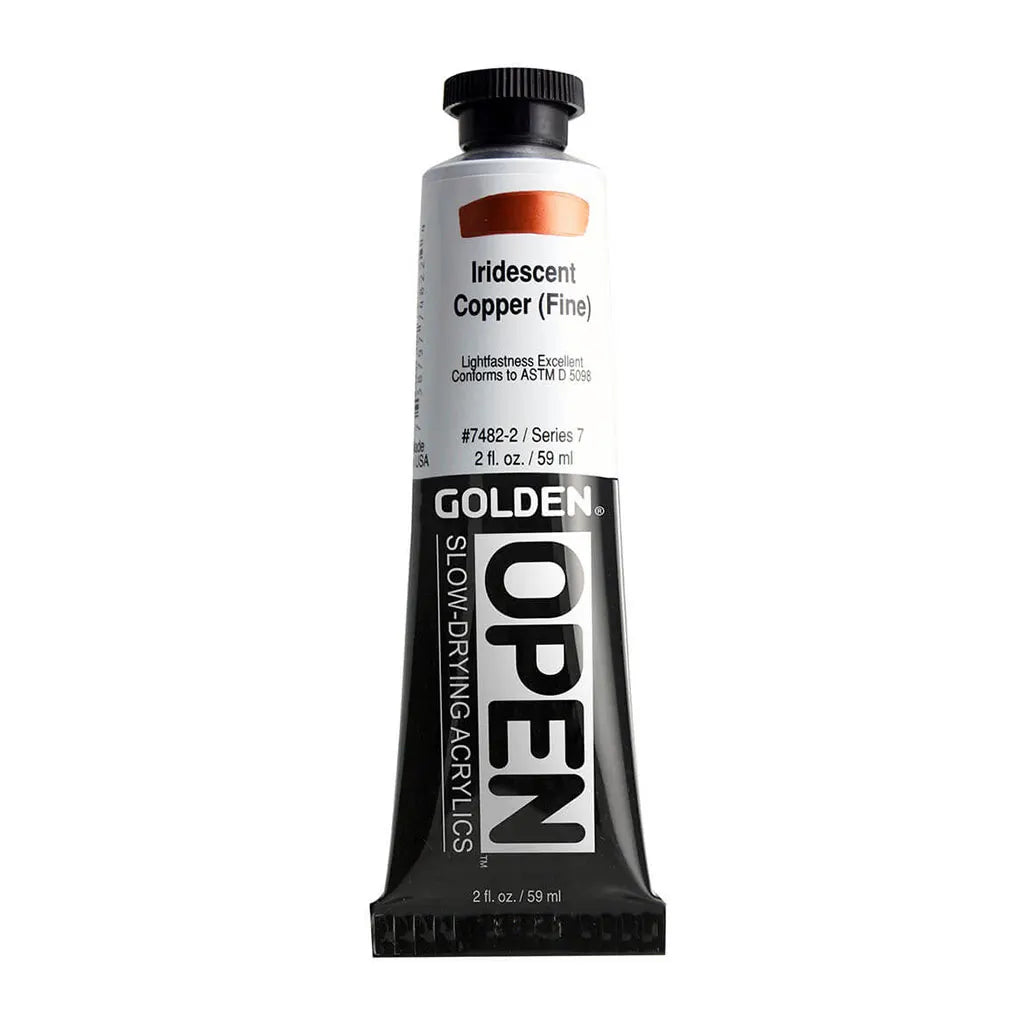 Golden OPEN Slow-Drying Acrylic Paint 2oz Iridescent Copper (Fine) S7