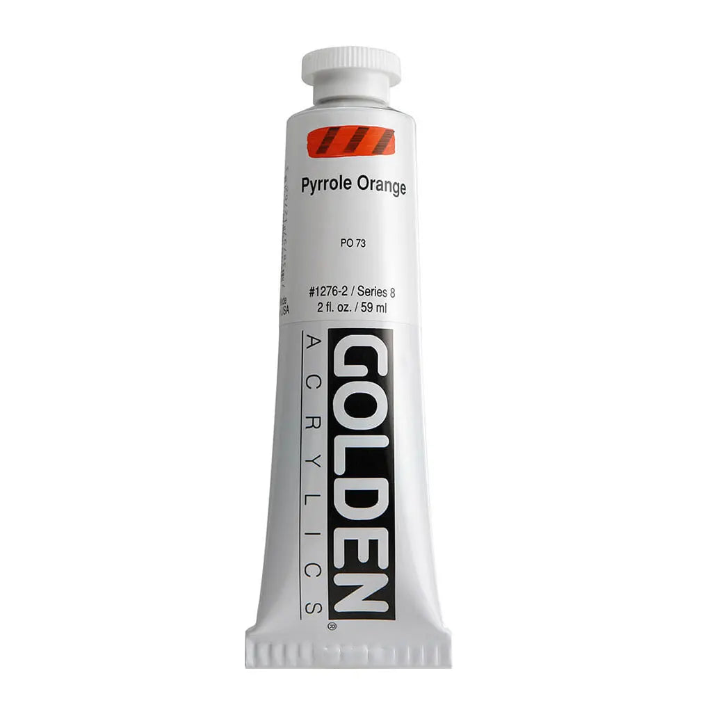 Golden Heavy Body Acrylic 2oz Pyrrole Orange S8