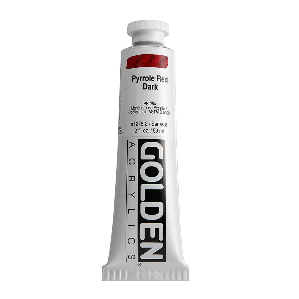 Golden Heavy Body Acrylic 2oz Pyrrole Red Dark S8