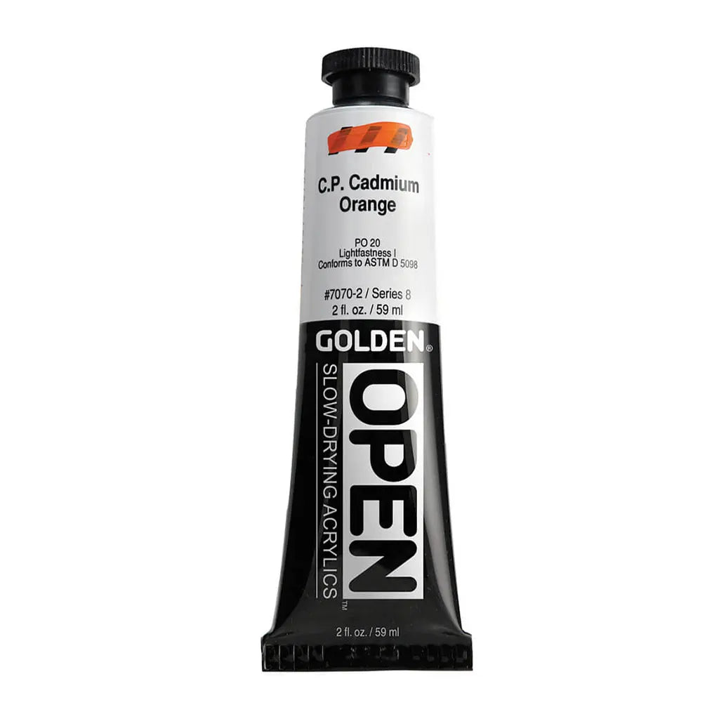 Golden OPEN Slow-Drying Acrylic Paint 2oz Cadmium Orange S8