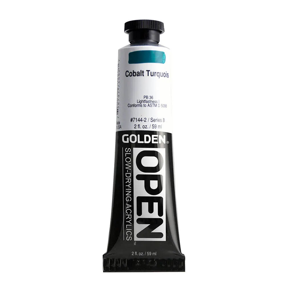 Golden OPEN Slow-Drying Acrylic Paint 2oz Cobalt Turquoise S8