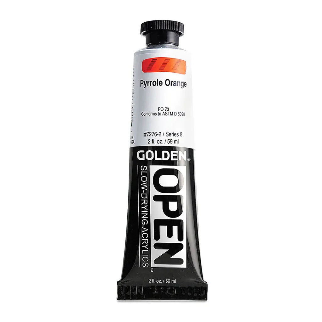 Golden OPEN Slow-Drying Acrylic Paint 2oz Pyrrole Orange S8