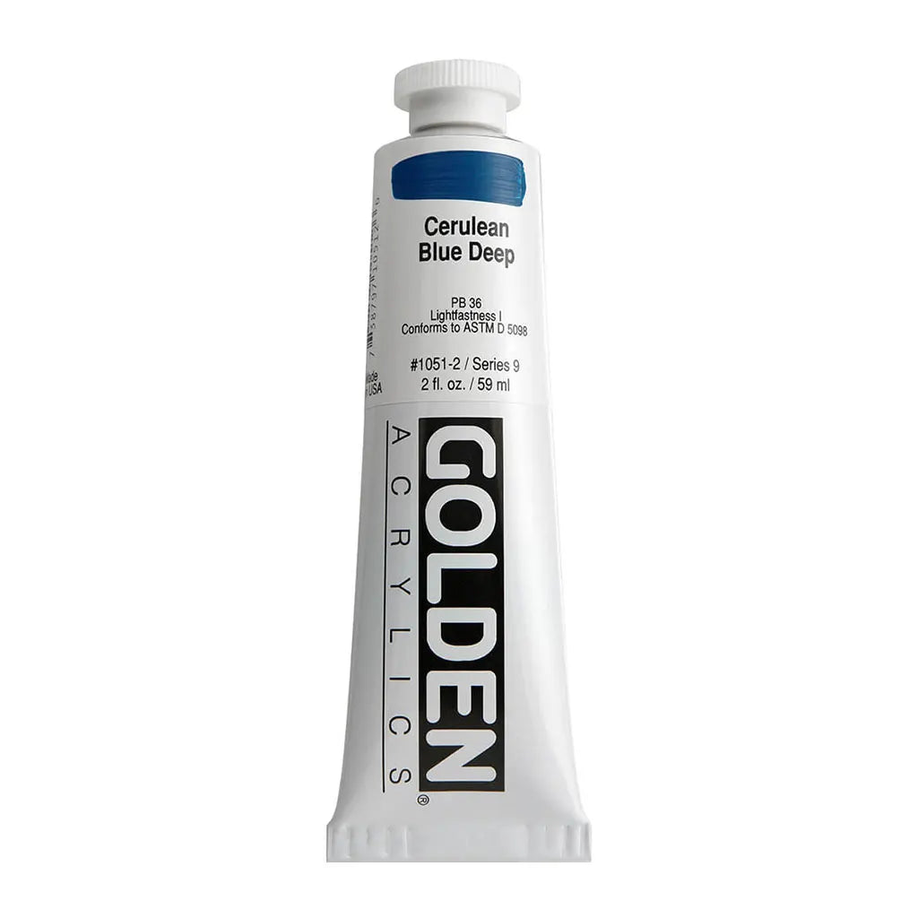 Golden Heavy Body Acrylic 2oz Cerulean Blue Deep S9