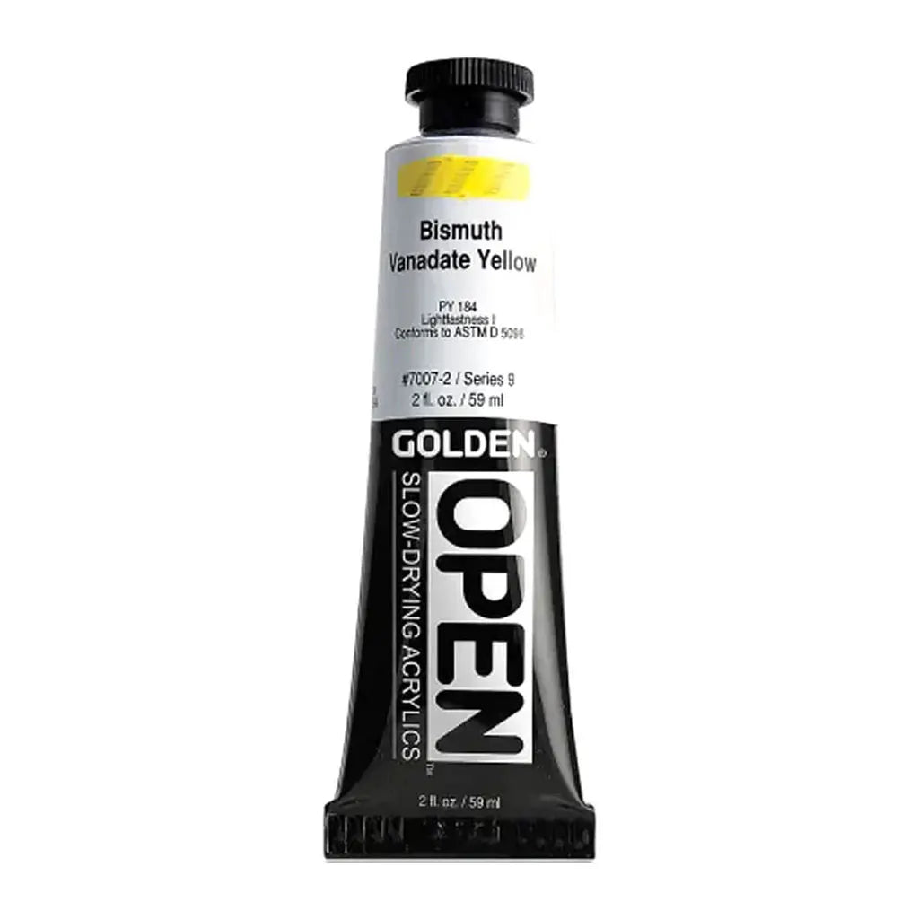 Golden OPEN Slow-Drying Acrylic Paint 2oz Bismuth Vanadate Yellow S9
