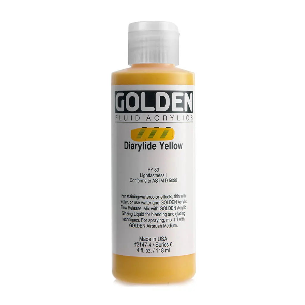 Golden Fluid Acrylic 4oz Diarylide Yellow S6