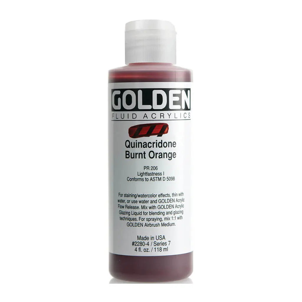 Golden Fluid Acrylic 4oz Quinacridone Burnt Orange S7