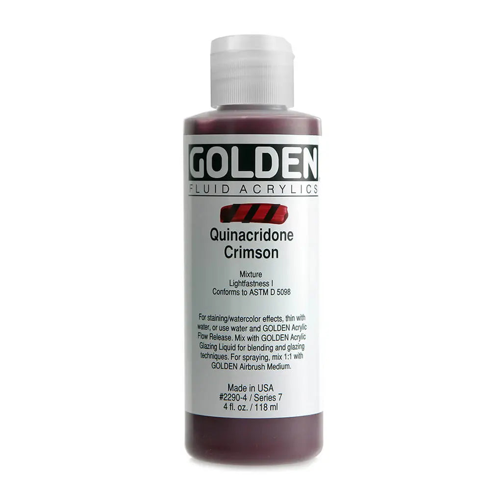 Golden Fluid Acrylic 4oz Quinacridone Crimson S7
