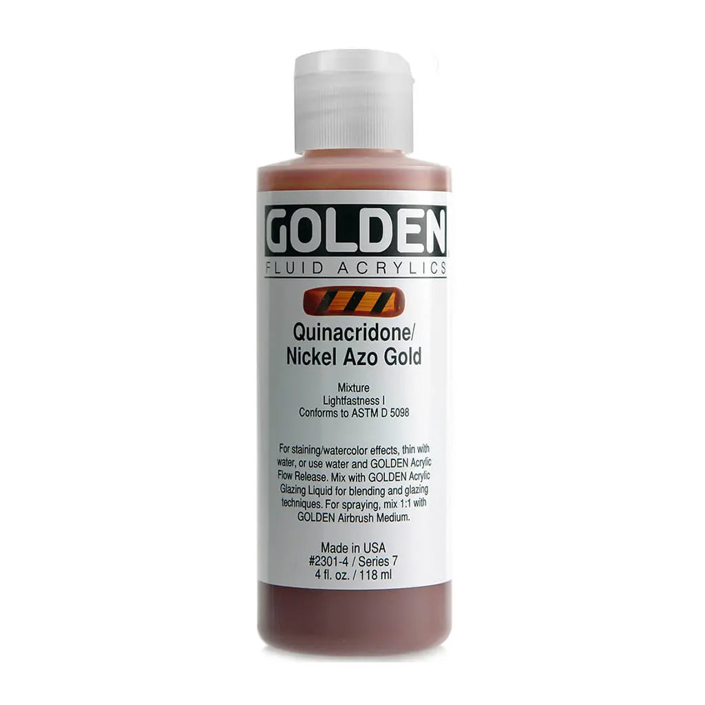 Golden Fluid Acrylic 4oz Quinacridone Nickel Azo Gold S7