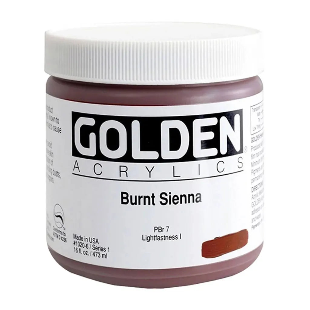 Golden Heavy Body Acrylic 16oz Burnt Sienna S1