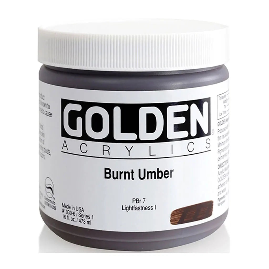 Golden Heavy Body Acrylic 16oz Burnt Umber S1