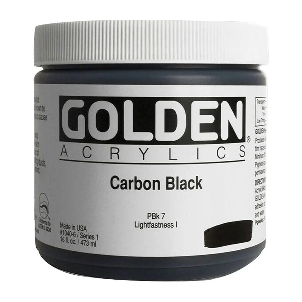Golden Heavy Body Acrylic 16oz Carbon Black S1